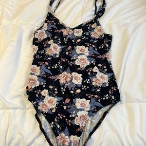 Floral American eagle tank bodysuit
